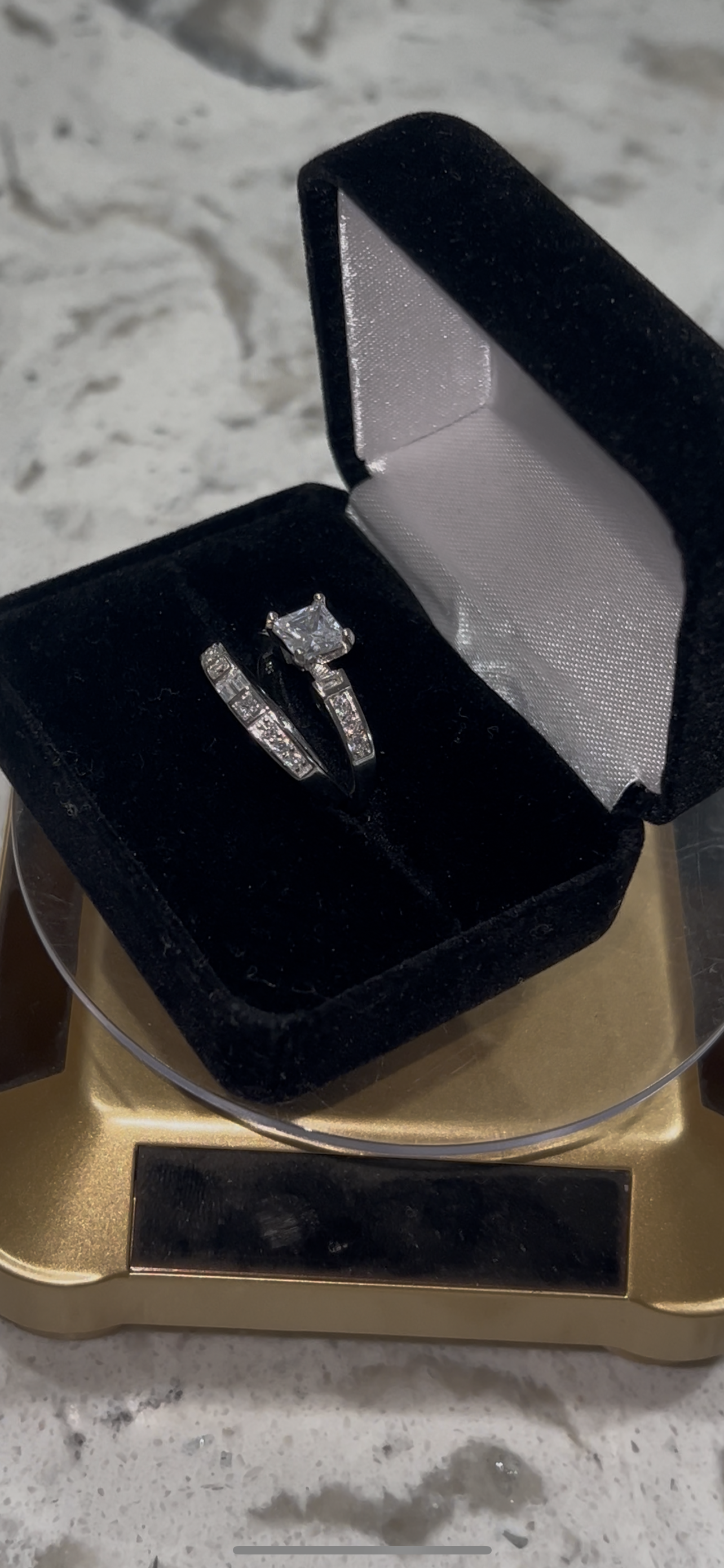 Real silver promise ring set