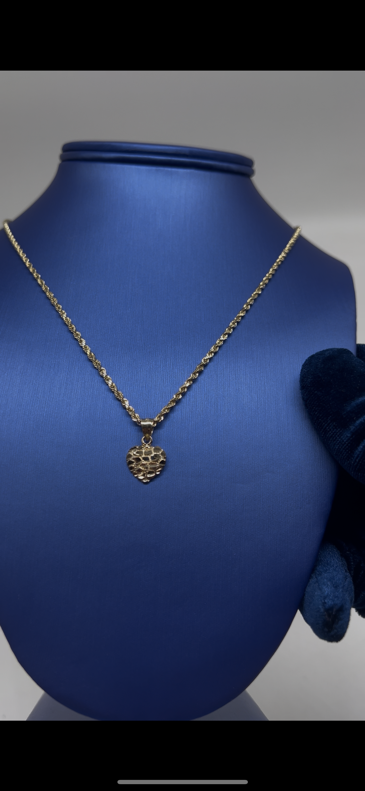 14k real gold heart nugget set
