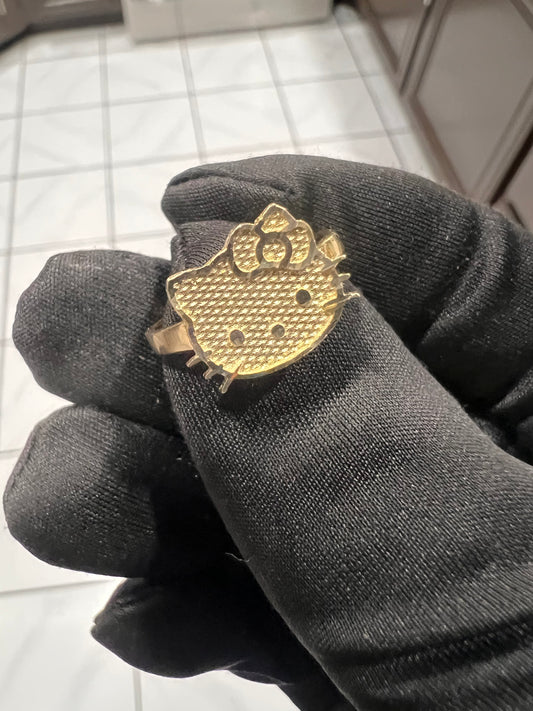Hello kitty ring 14k real gold