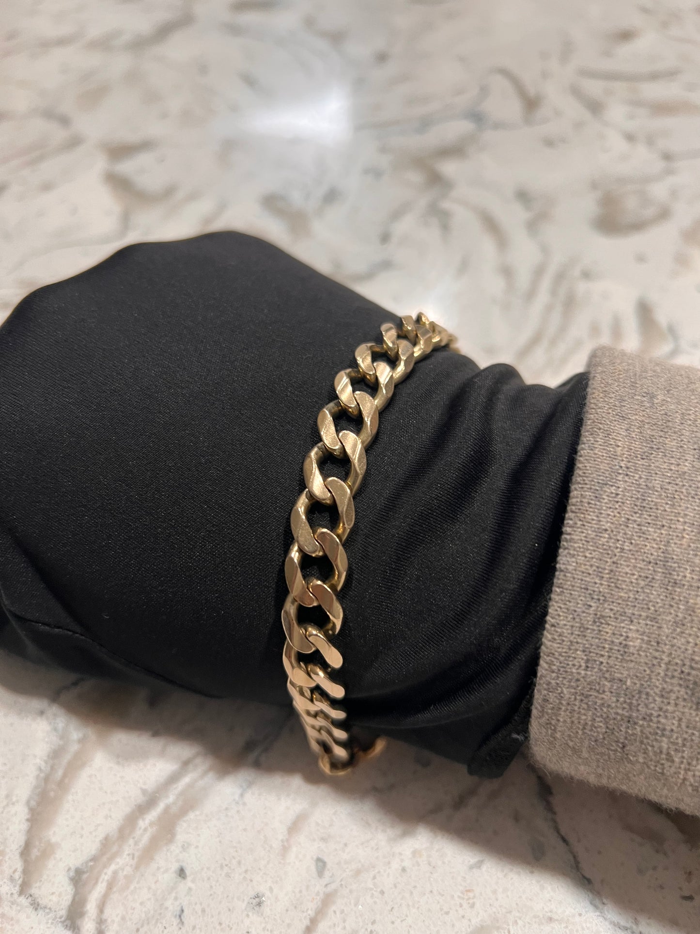 Solid 14k real gold heavy cuban bracelet