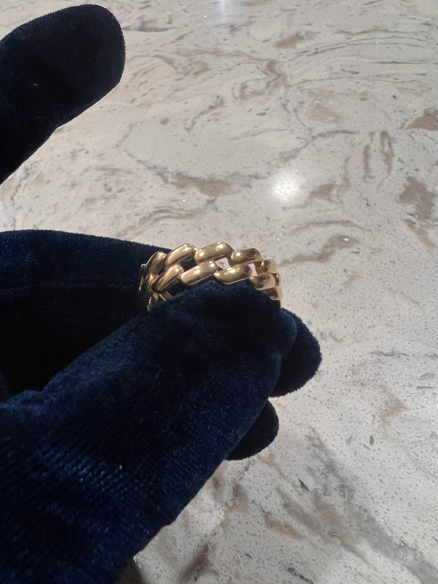 Jagged Cuban link ring