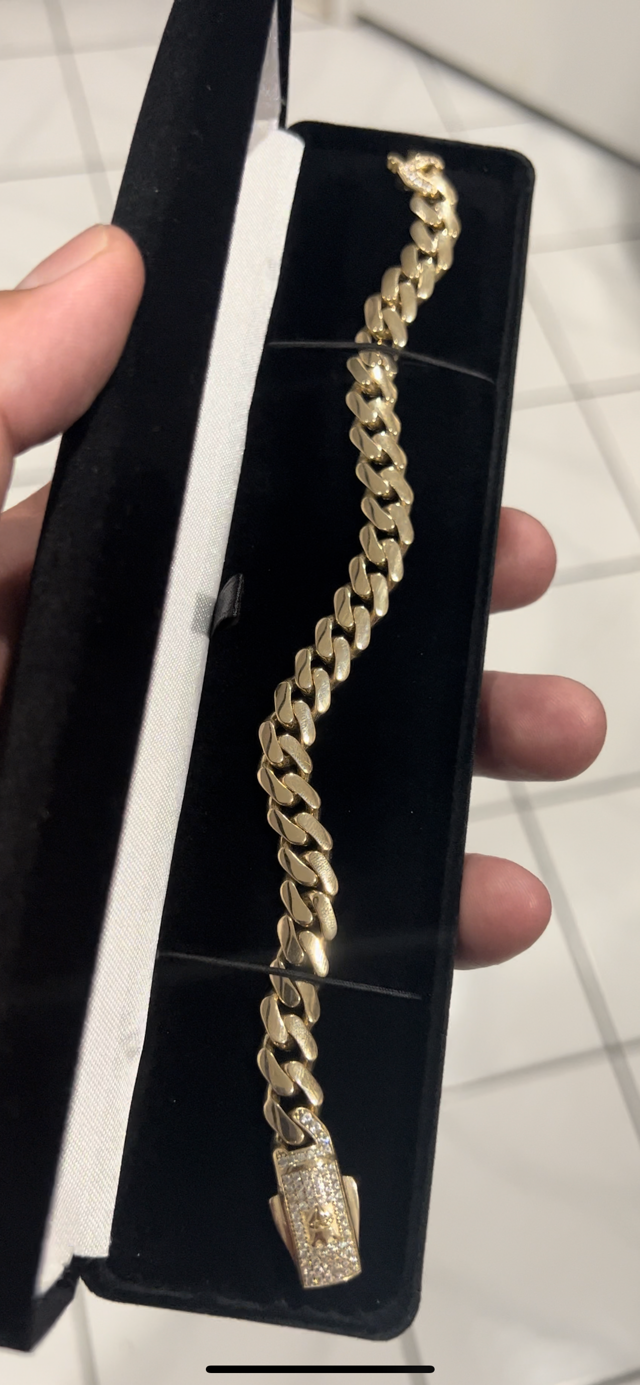 9mm 14k real gold cuban bracelet