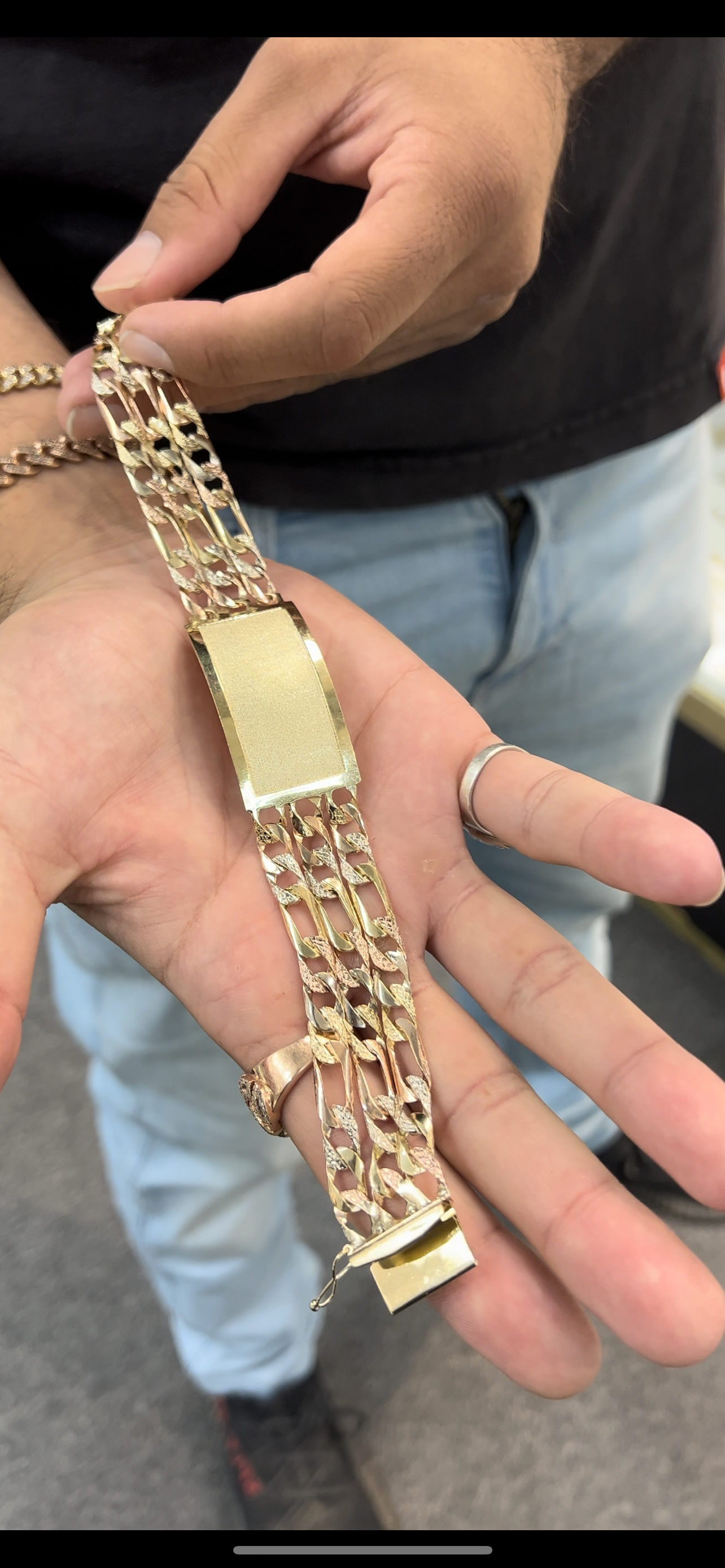 14k real solid gold 3link Escalava