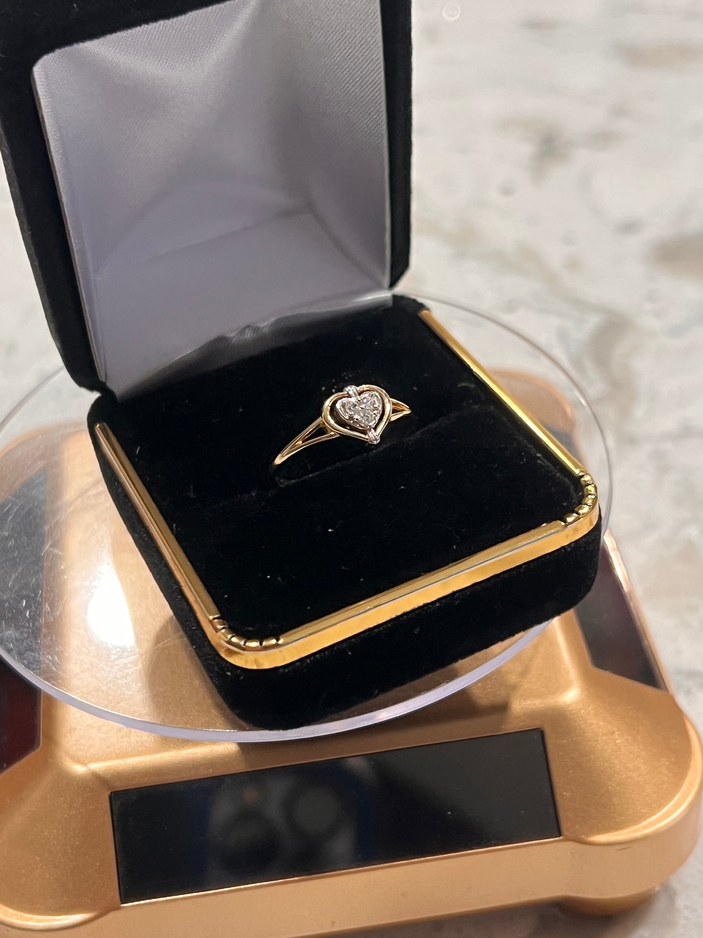 14k real gold heart ring