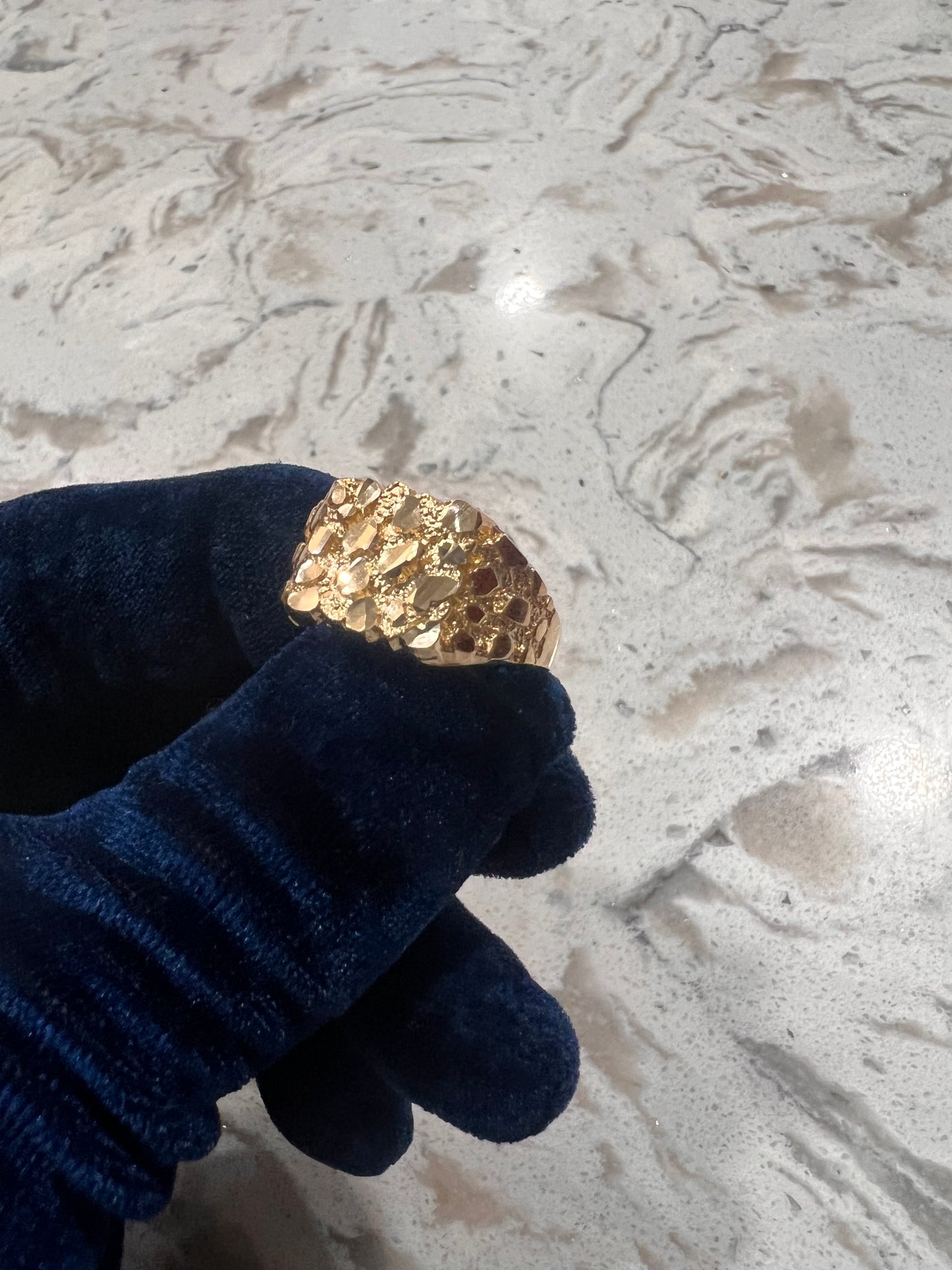 14k real gold nugget ring