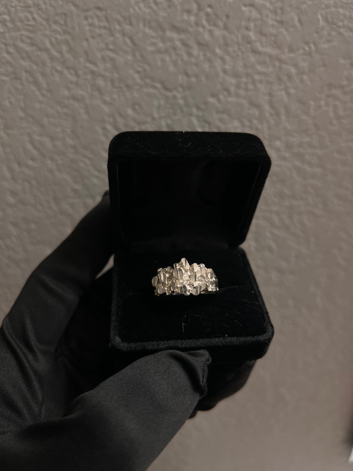 Real silver nugget ring