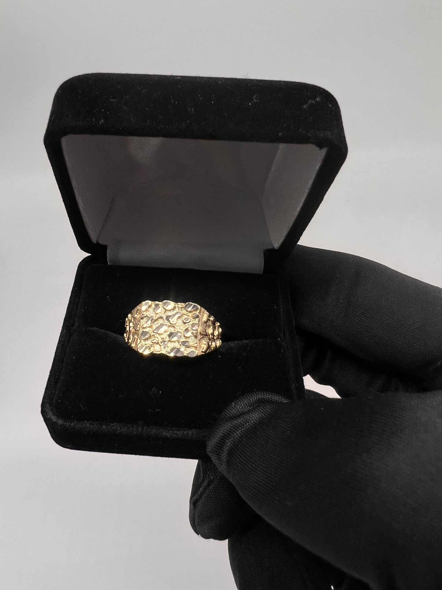 Medium nugget ring 14k real gold