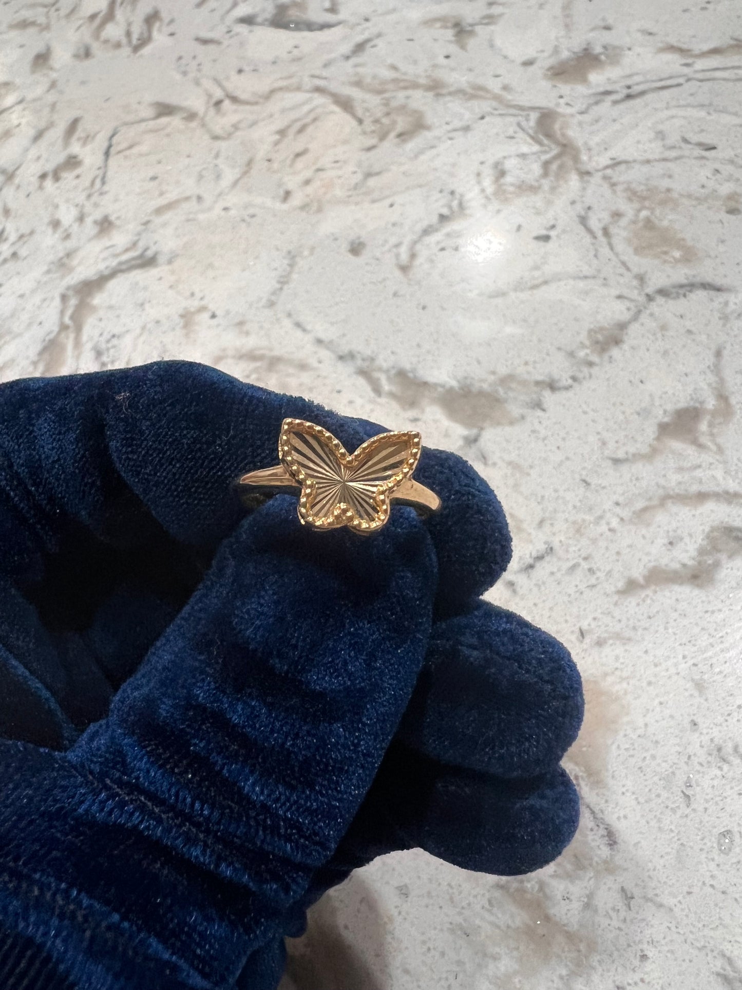 14k real gold butterfly ring