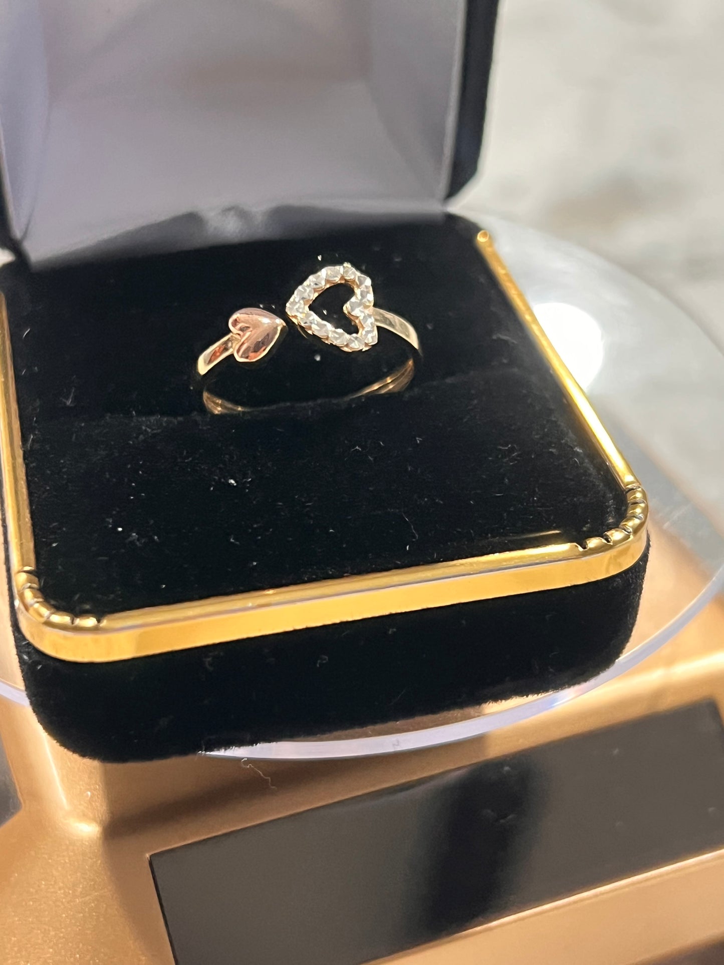 14k real gold heart ring