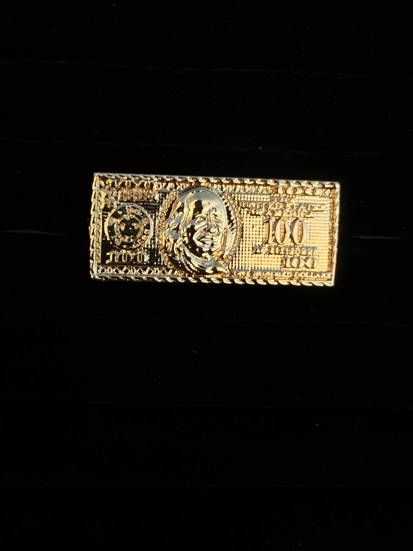 100bill 2 Finger ring high qualtiy gold plated