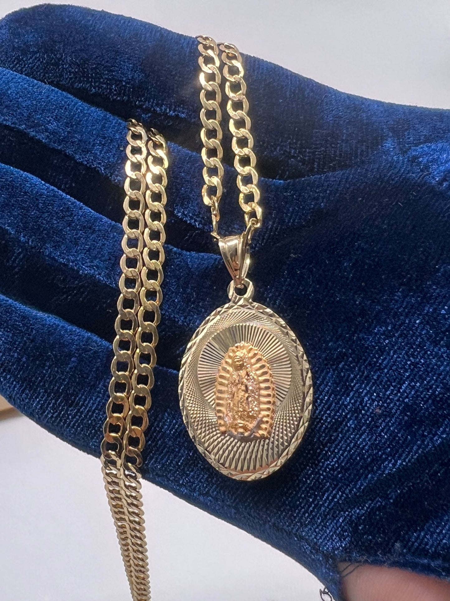Virgen Mary chainset 14k real gold