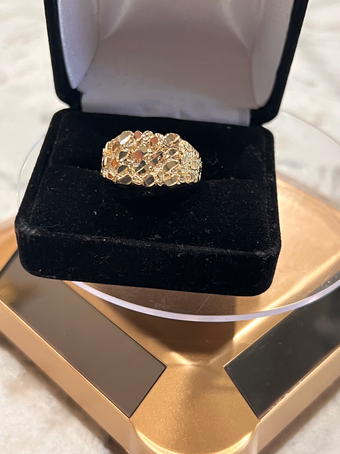 14k real gold nugget ring