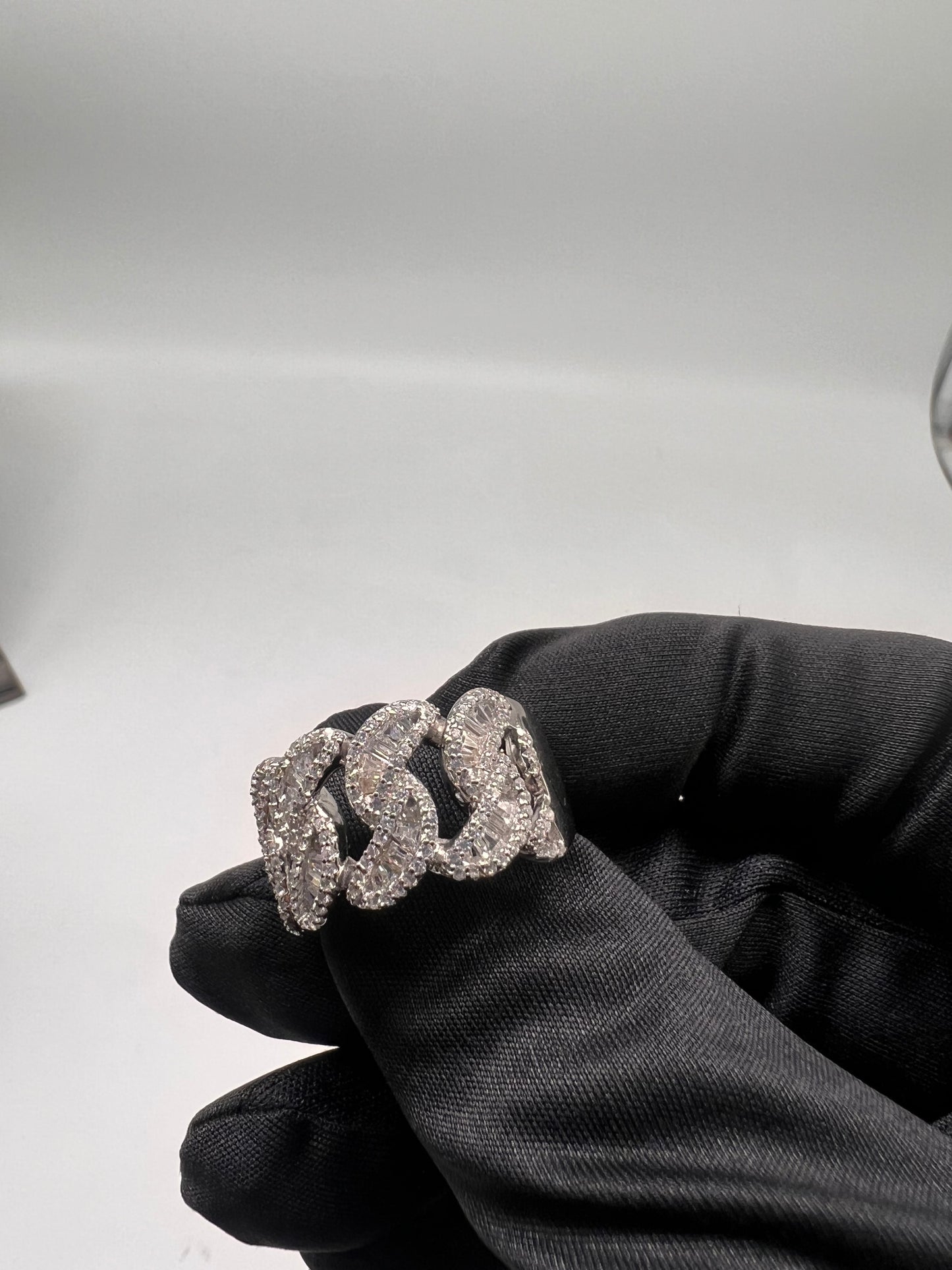 Baguette cuban ring .925 real silver