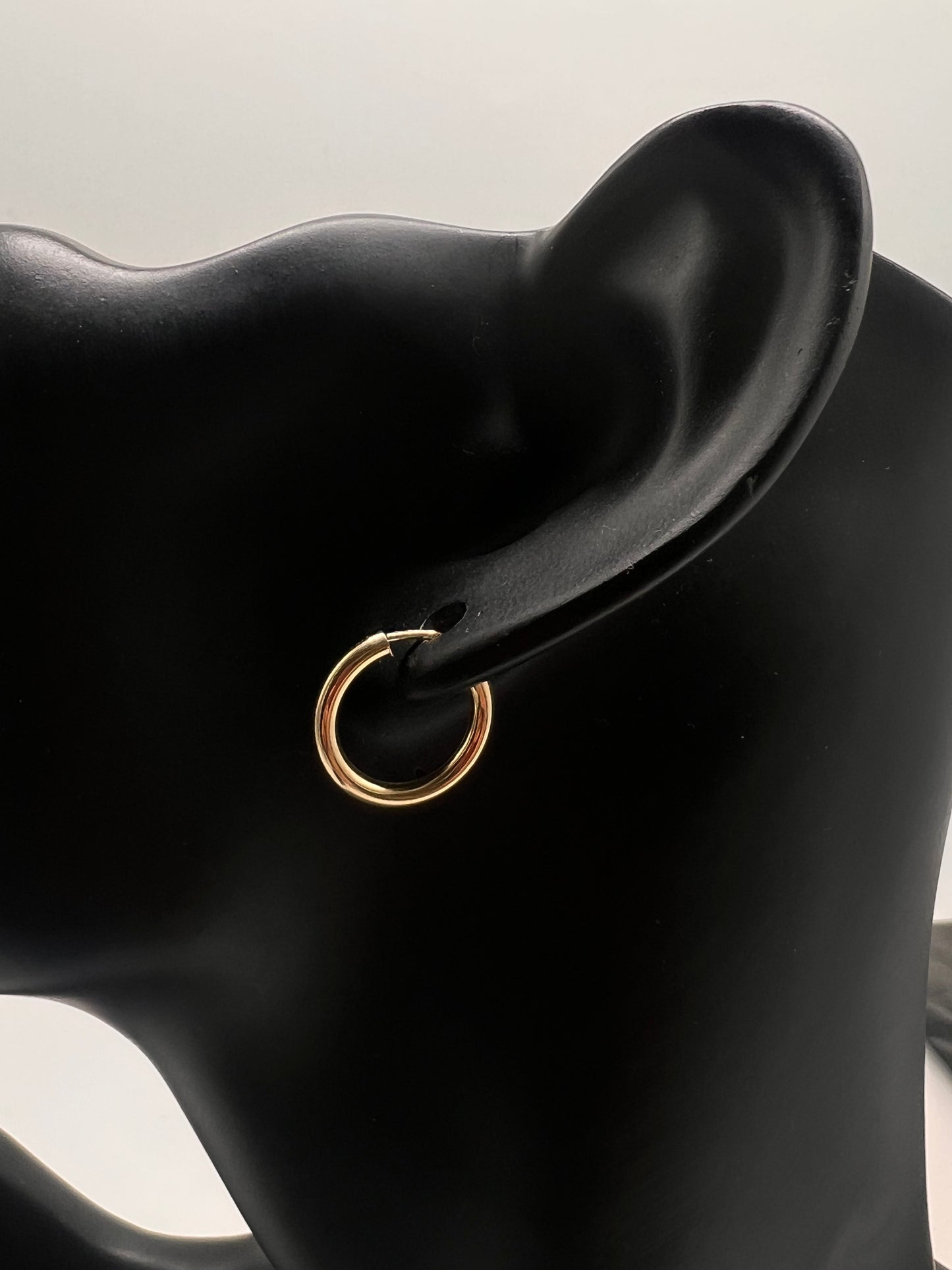 14k gold round small plain hoops