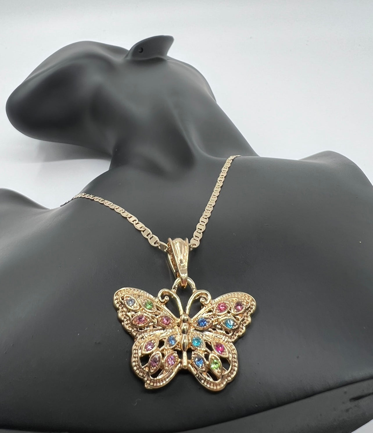 Multi Color Stone Butterfly