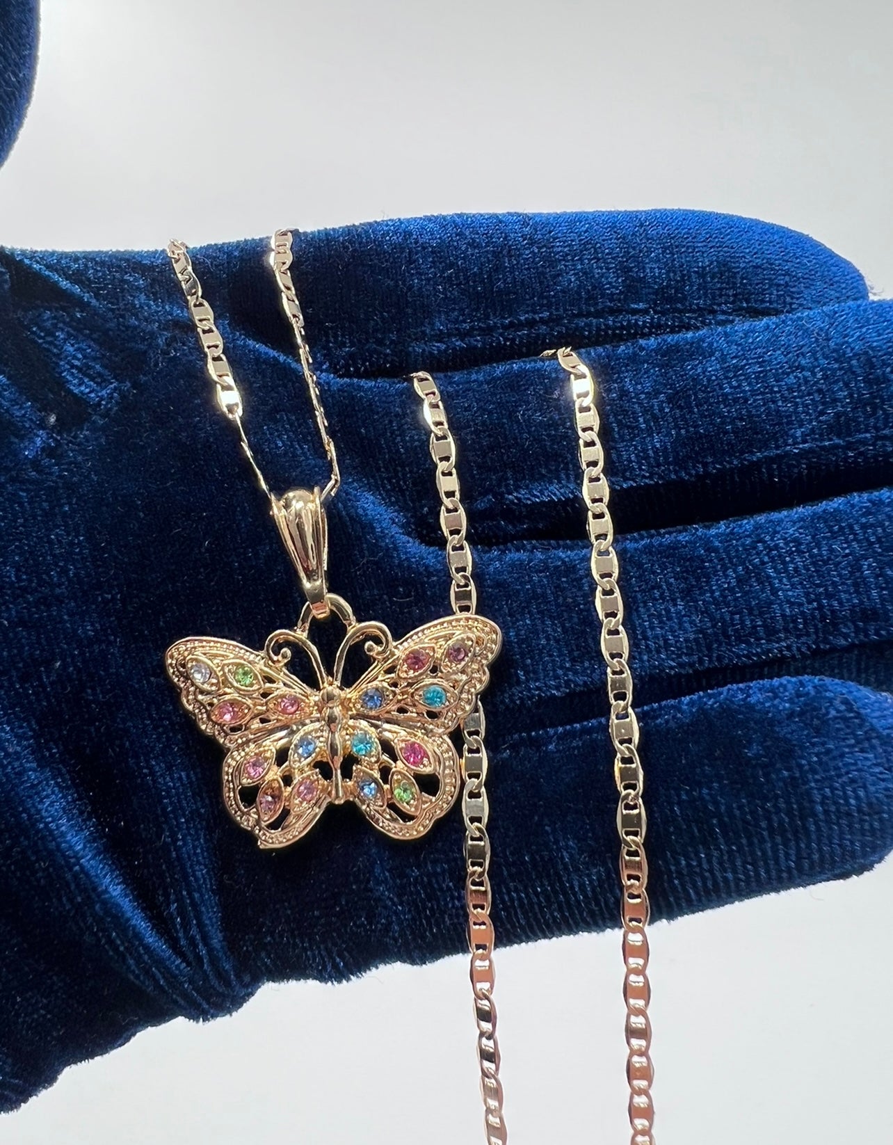 Multi Color Stone Butterfly