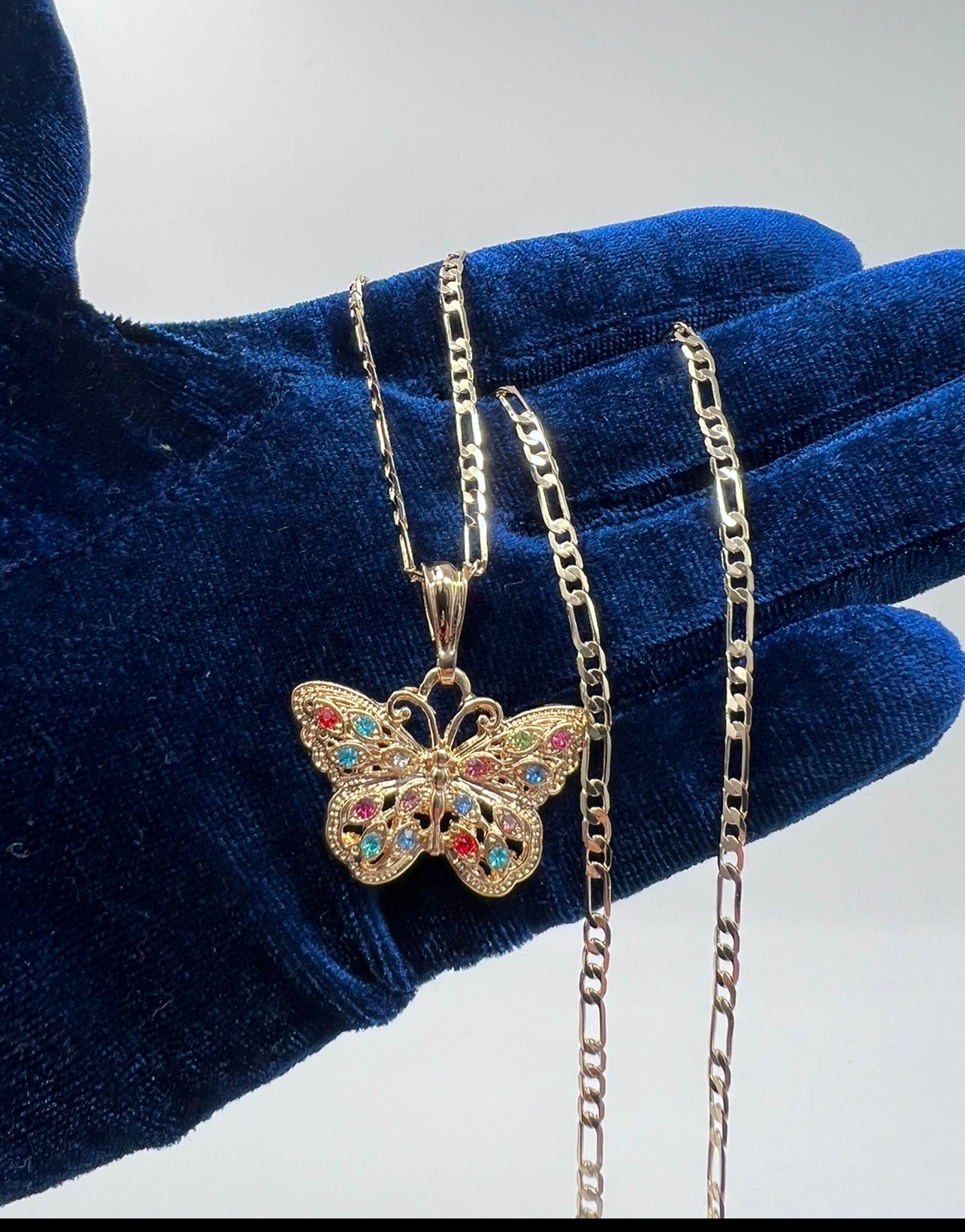 Multi Color Stone Butterfly