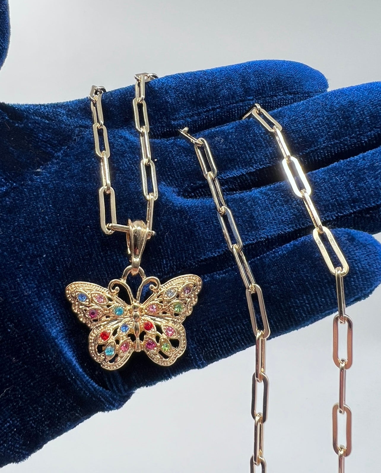 Multi Color Stone Butterfly