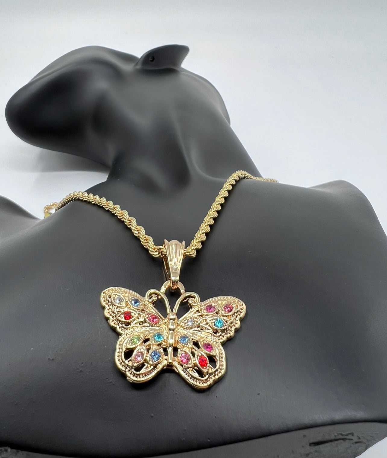 Multi Color Stone Butterfly