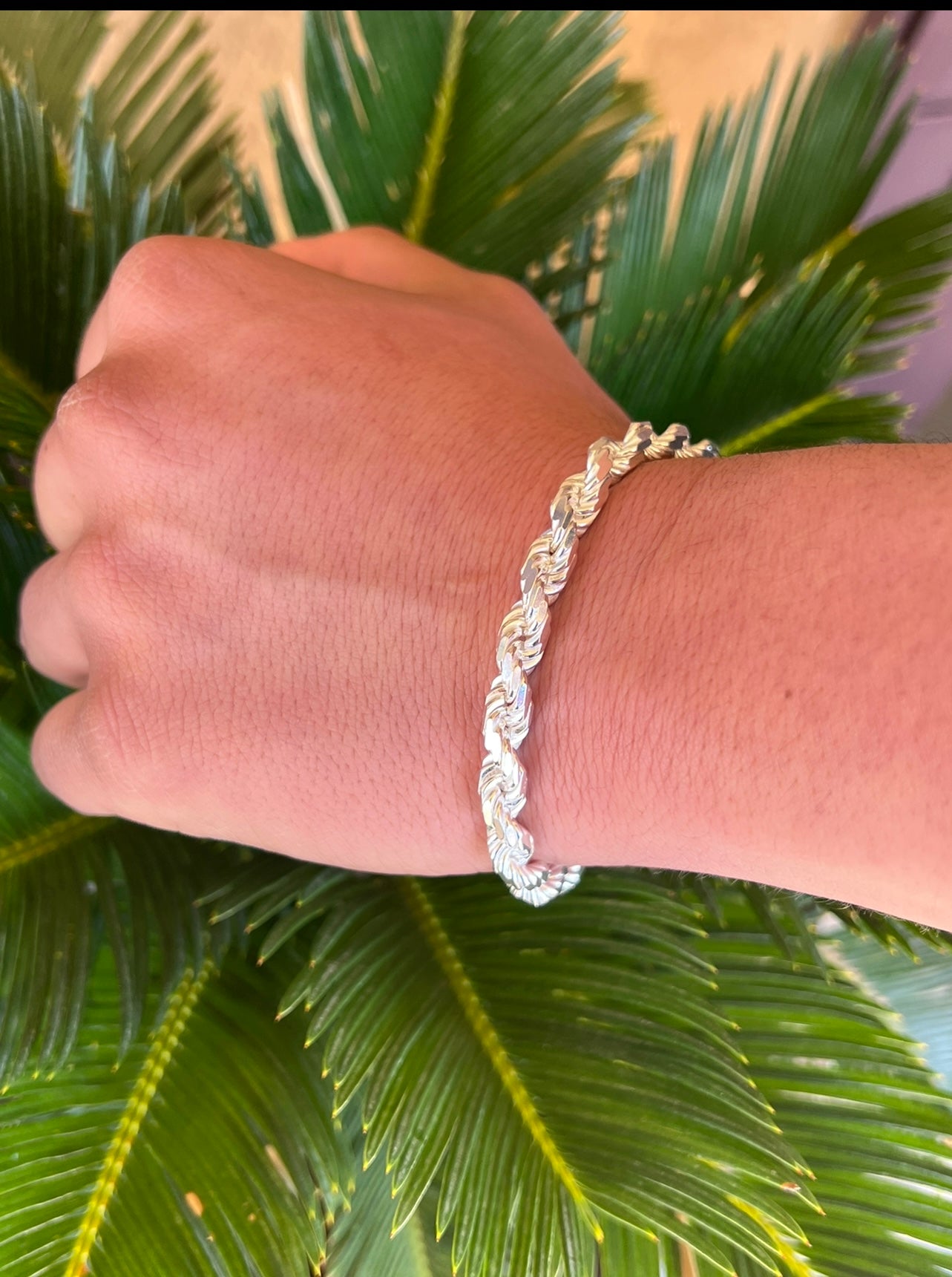 Rope Bracelet .925 Real Silver 7mm