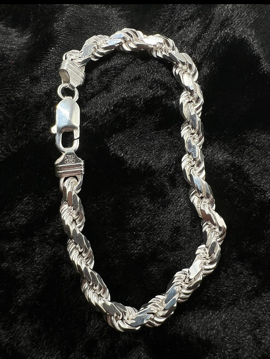 Rope Bracelet .925 Real Silver 7mm
