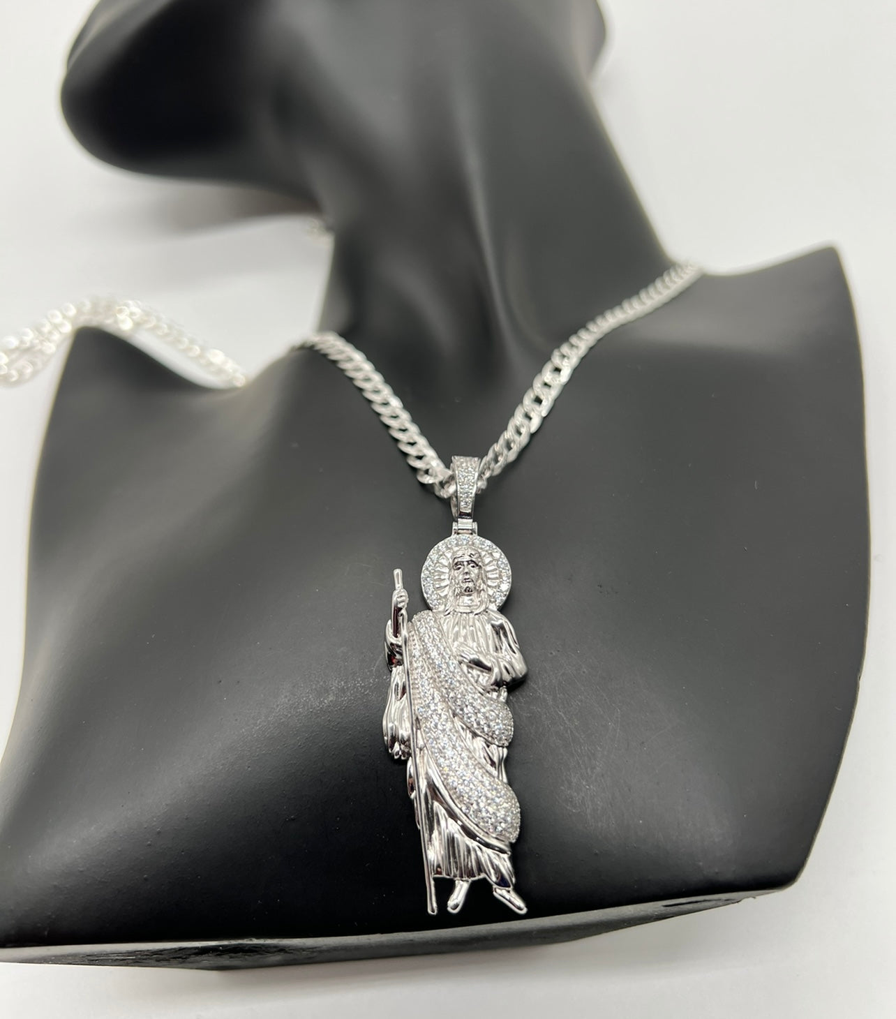 San Judas White Robe .925 Real Silver