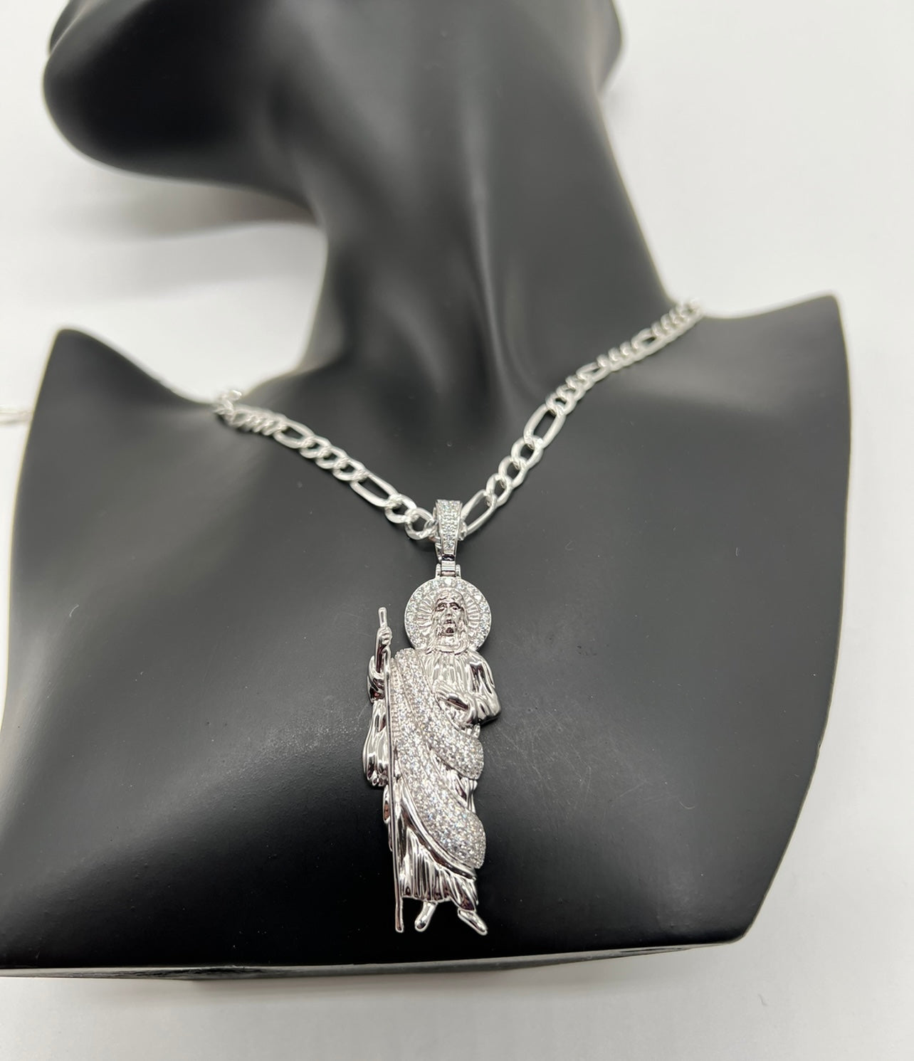 San Judas White Robe .925 Real Silver