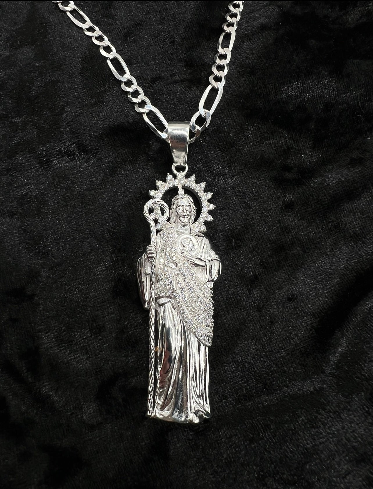 St Jude Pendant With Necklace 925 Sterling Silver