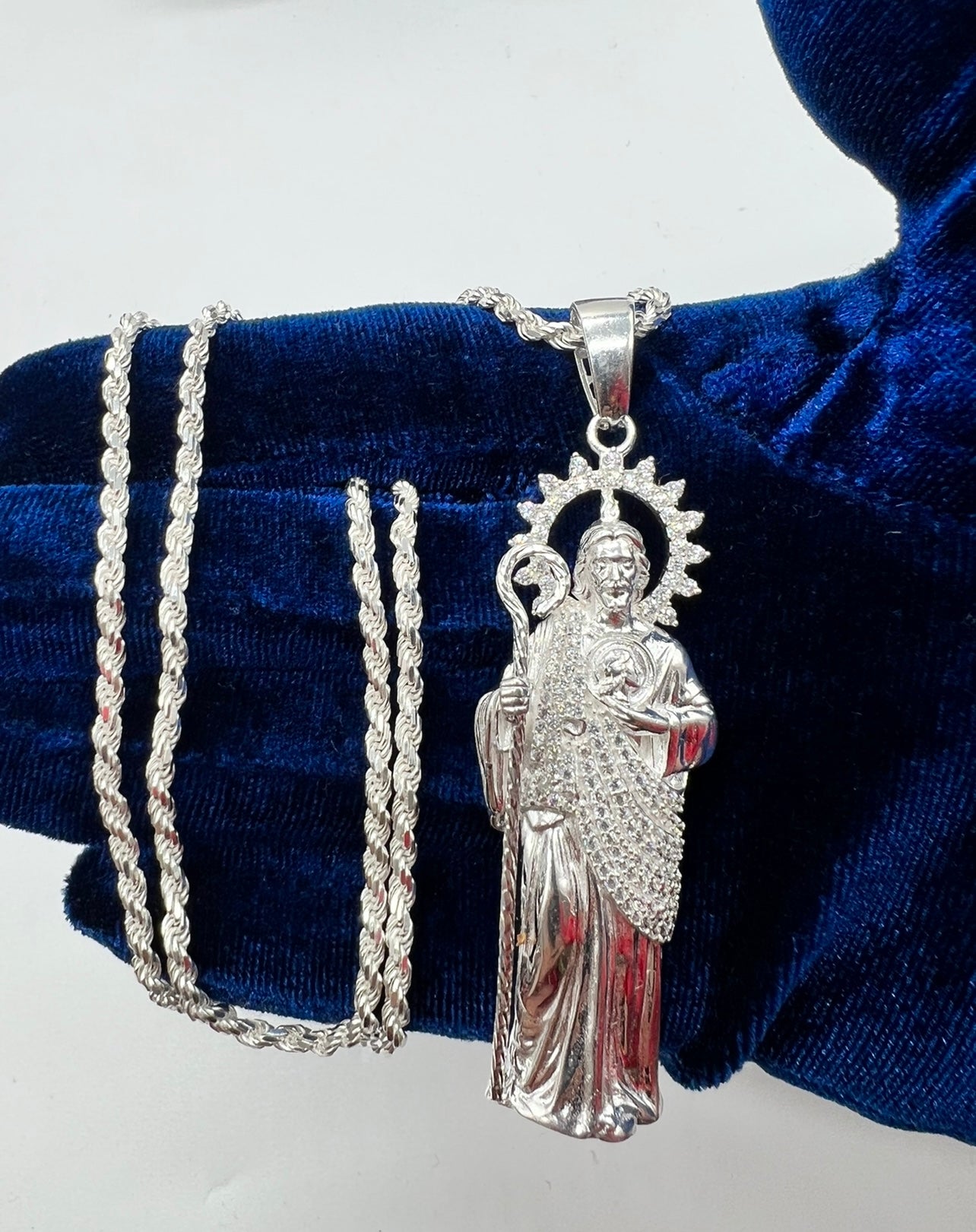Large 3D San Judas Real Silver