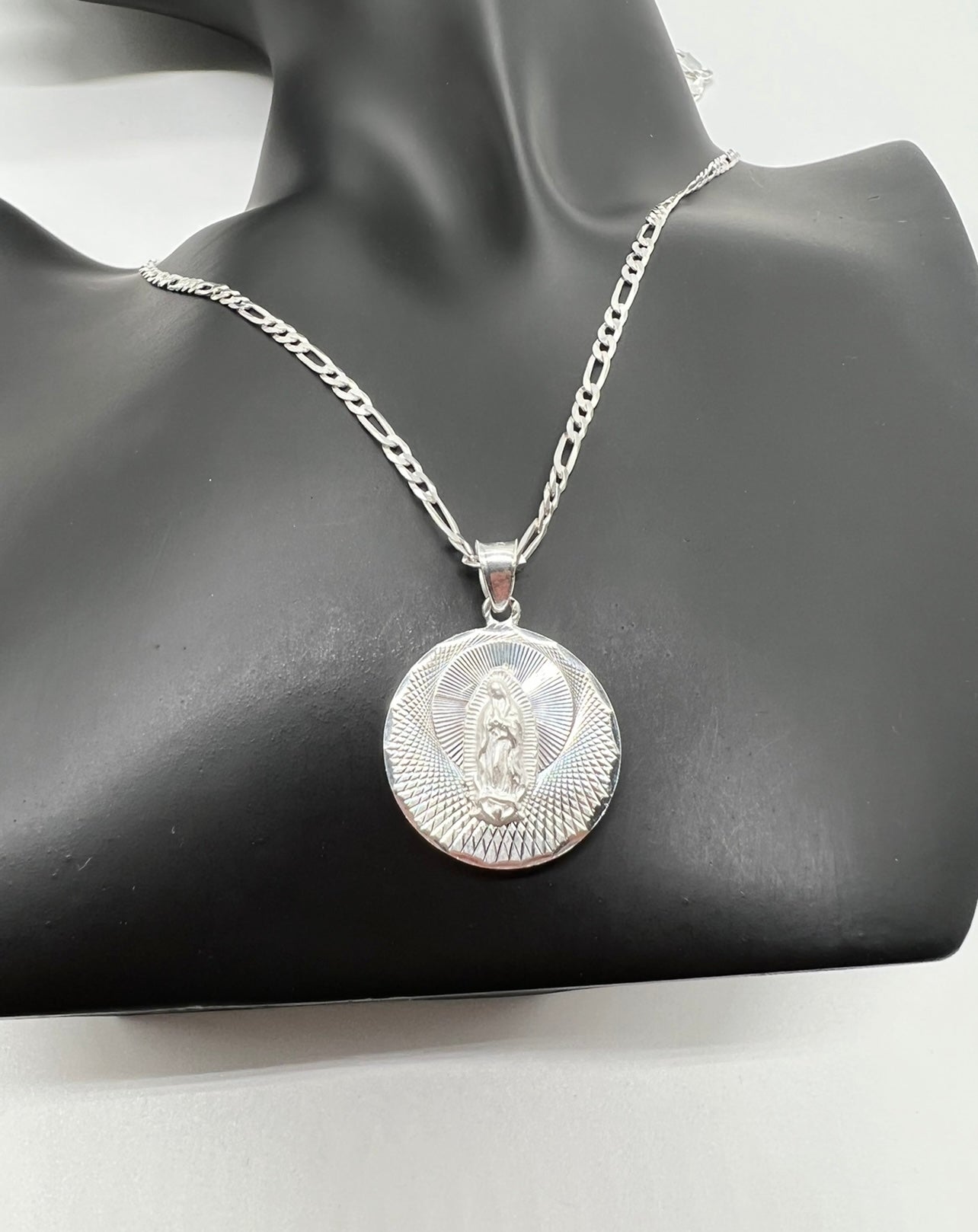 Double sided Virgen/San Judas Small Medalla .925 Real Silver
