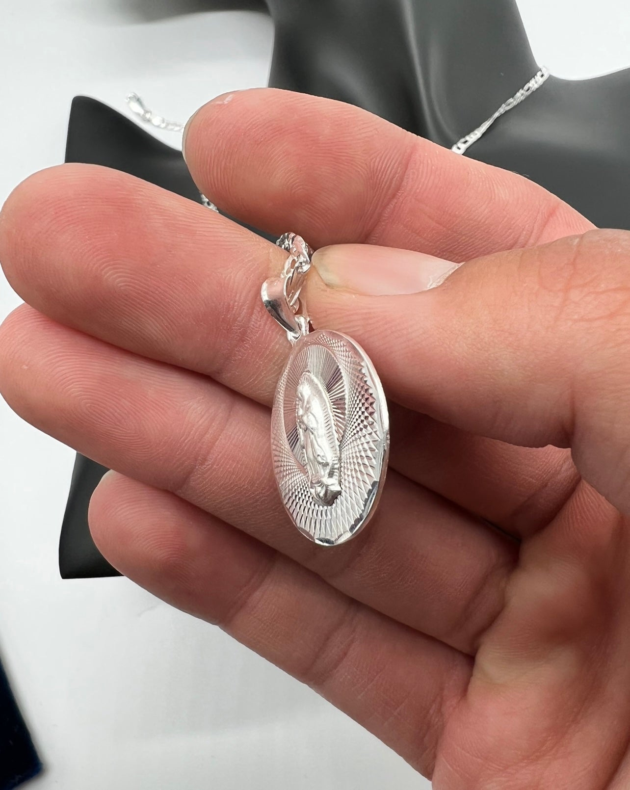 Double sided Virgen/San Judas Small Medalla .925 Real Silver
