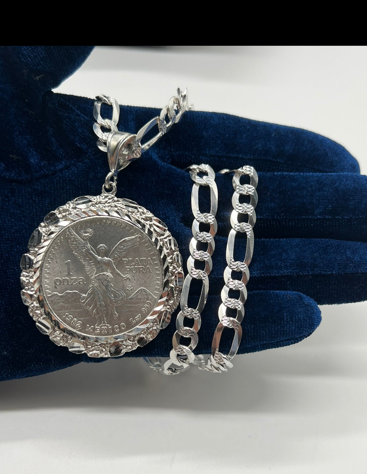 Nugget Bezel Centenario, .925 Real Silver