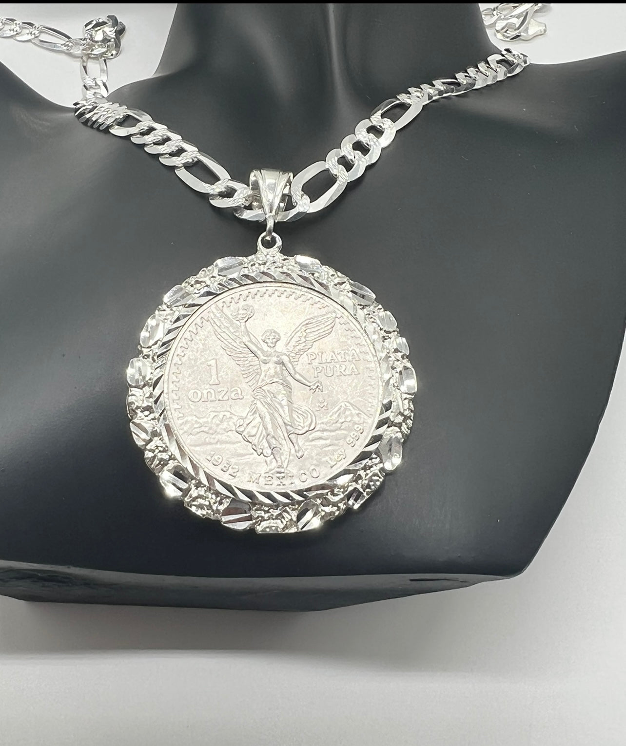 Nugget Bezel Centenario, .925 Real Silver