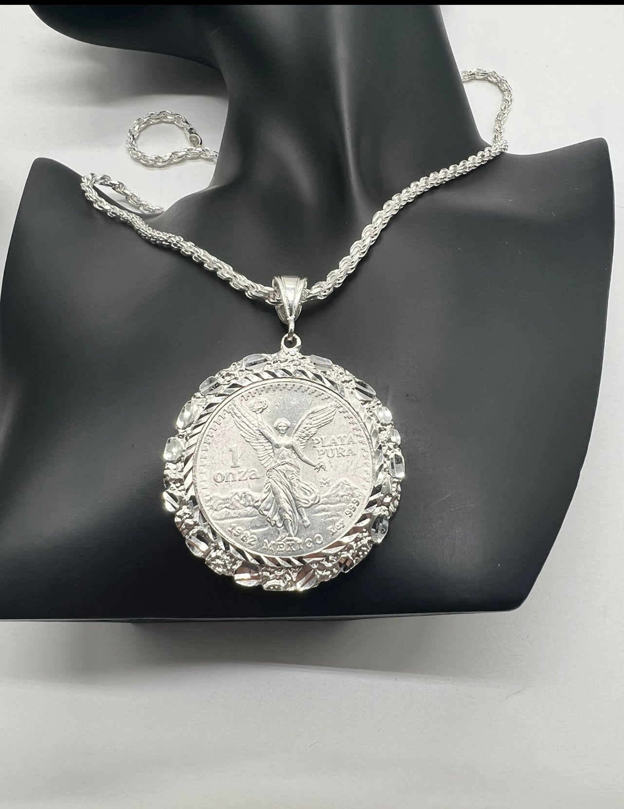 Nugget Bezel Centenario, .925 Real Silver