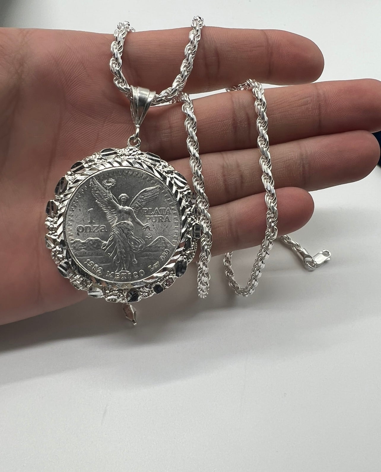 Nugget Bezel Centenario, .925 Real Silver