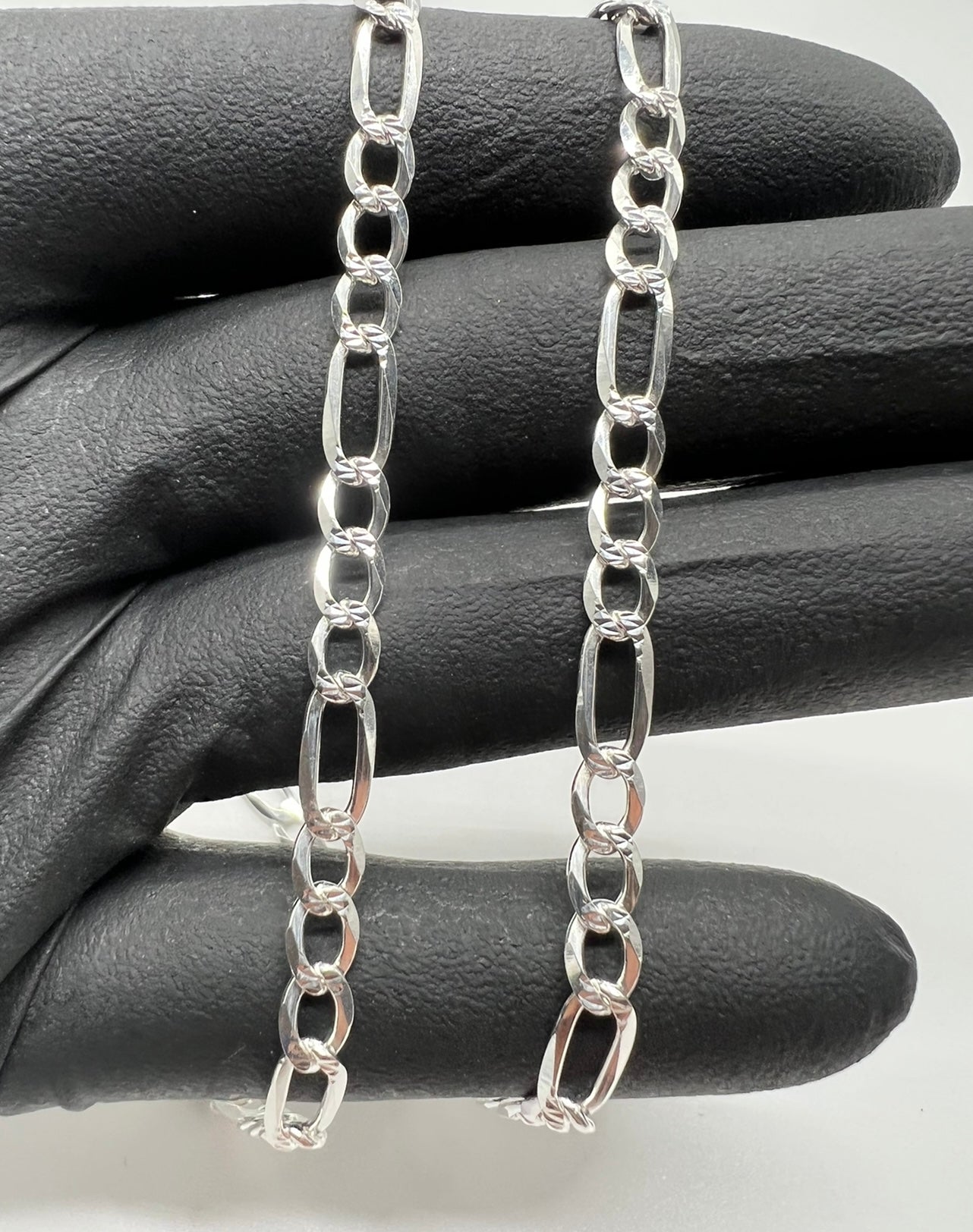 5mm Figaro Chains, .925 Real Silver