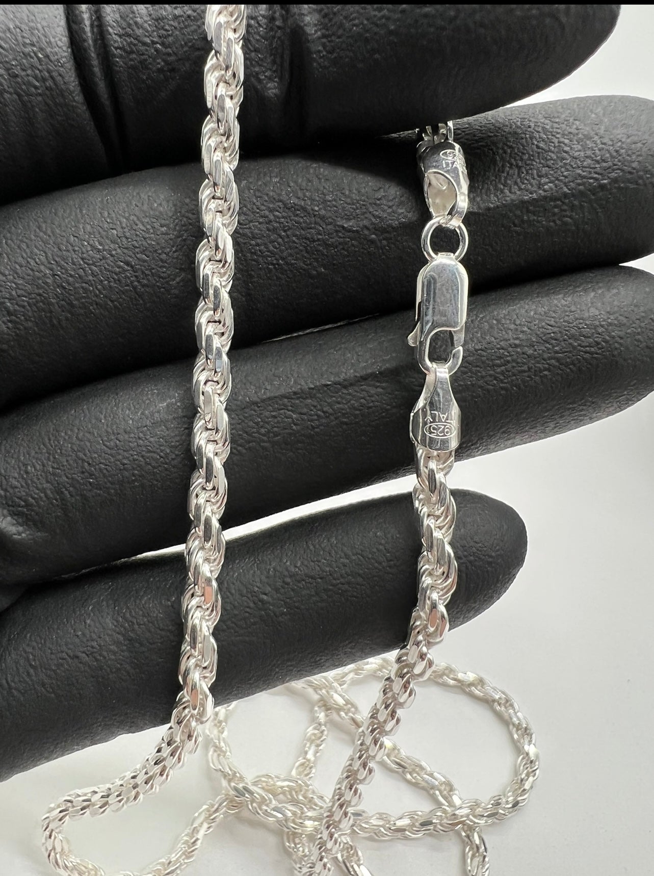 5mm Rope Chains, .925 Real Silver
