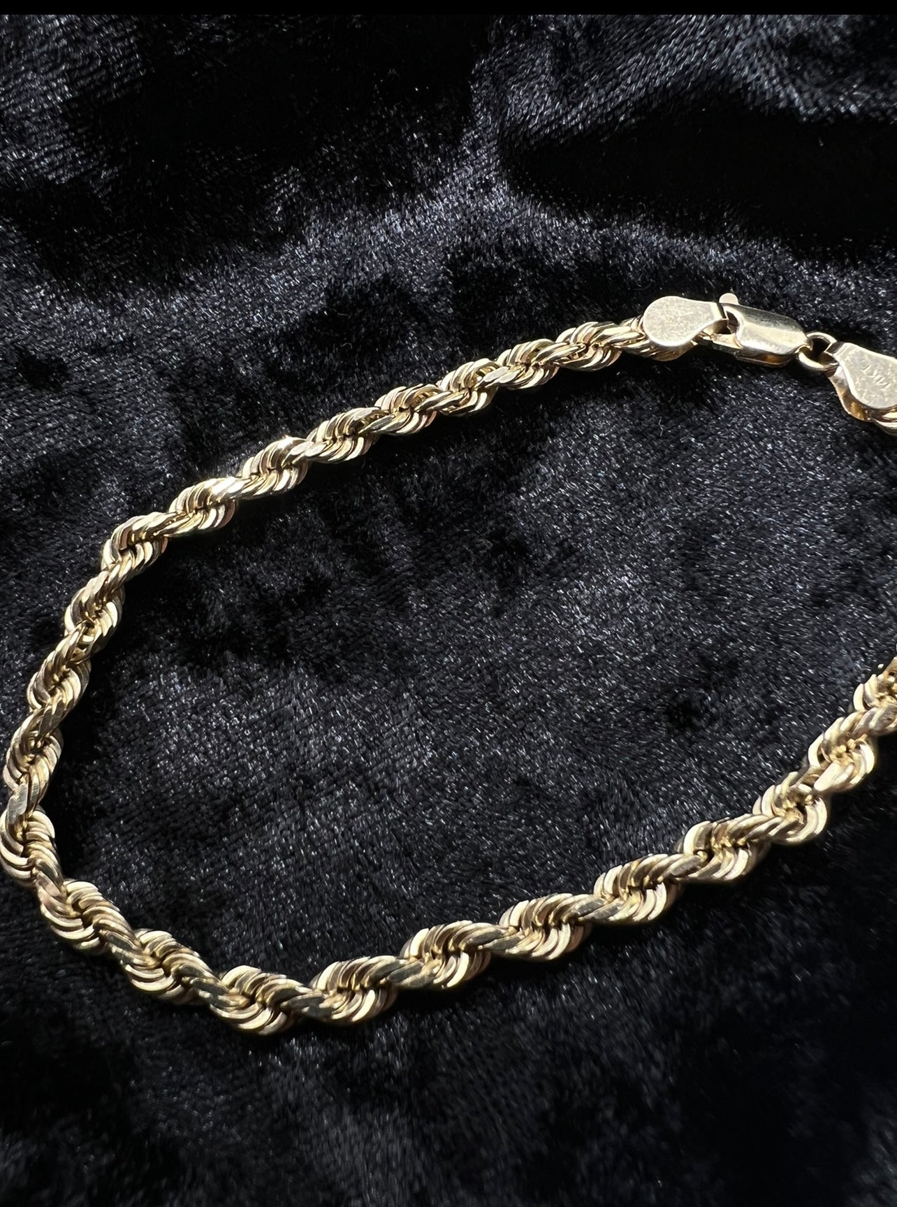 5mm Rope Bracelet, 14k Real Gold