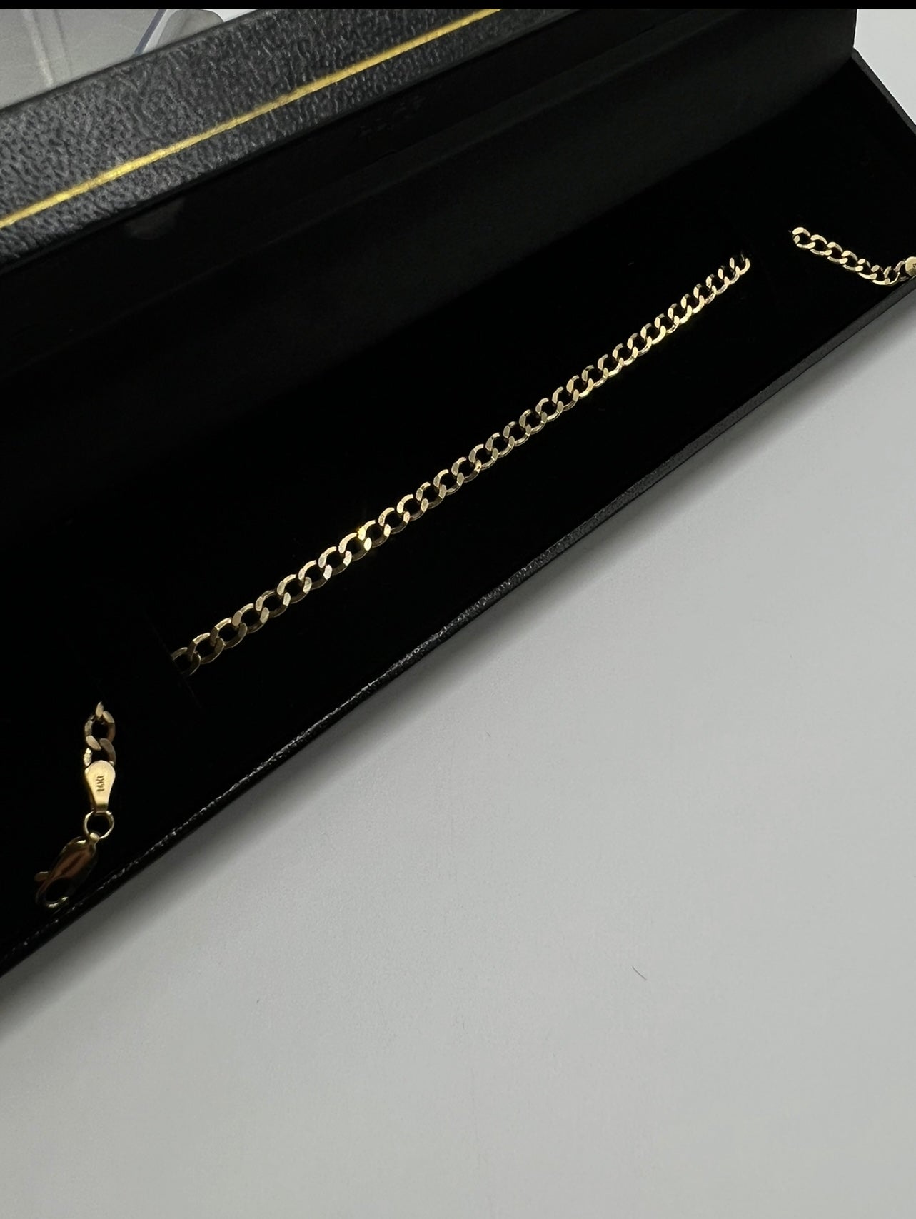 3.5mm Cuban Bracelet, 14k Real Gold
