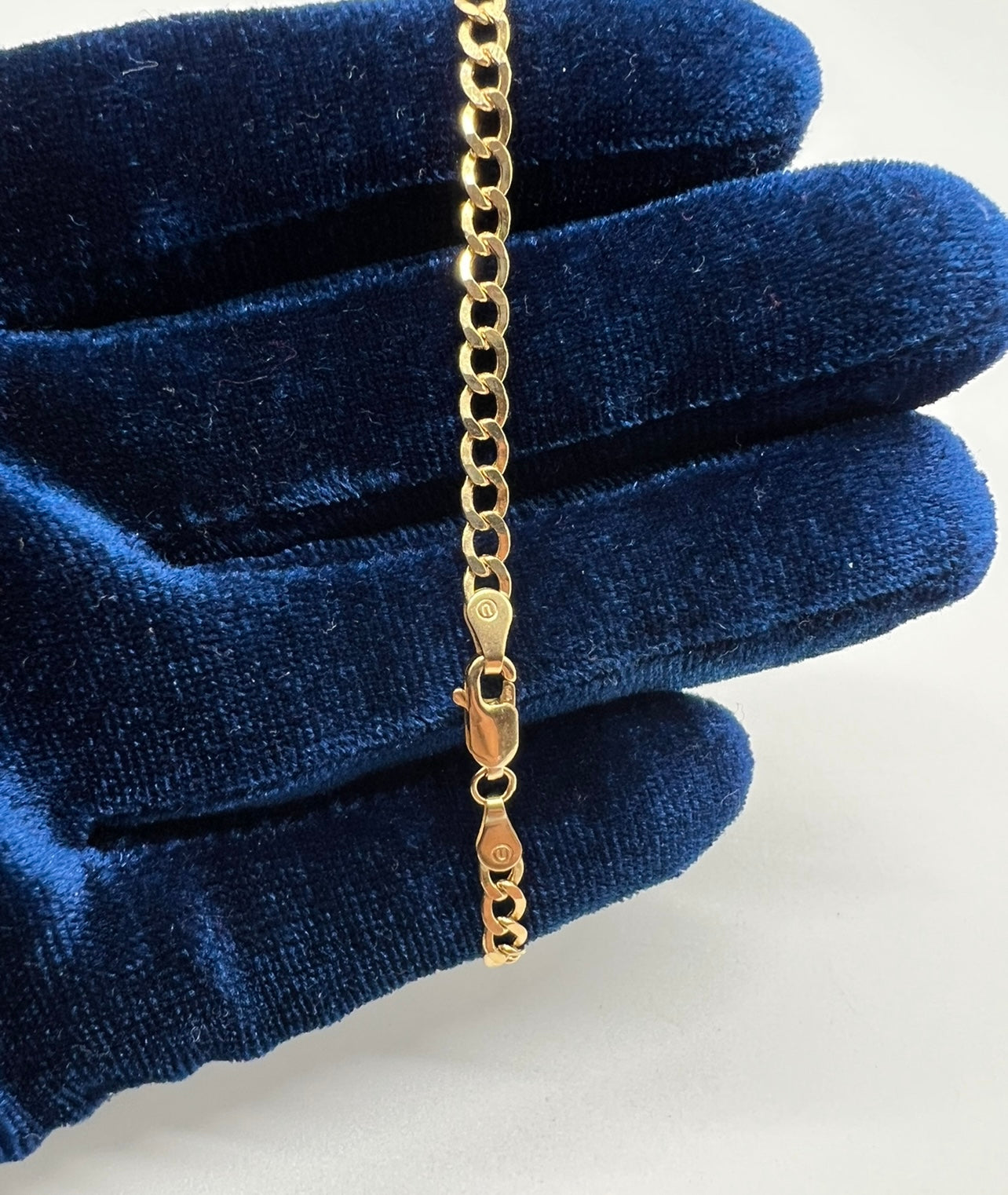 3.5mm Cuban Bracelet, 14k Real Gold