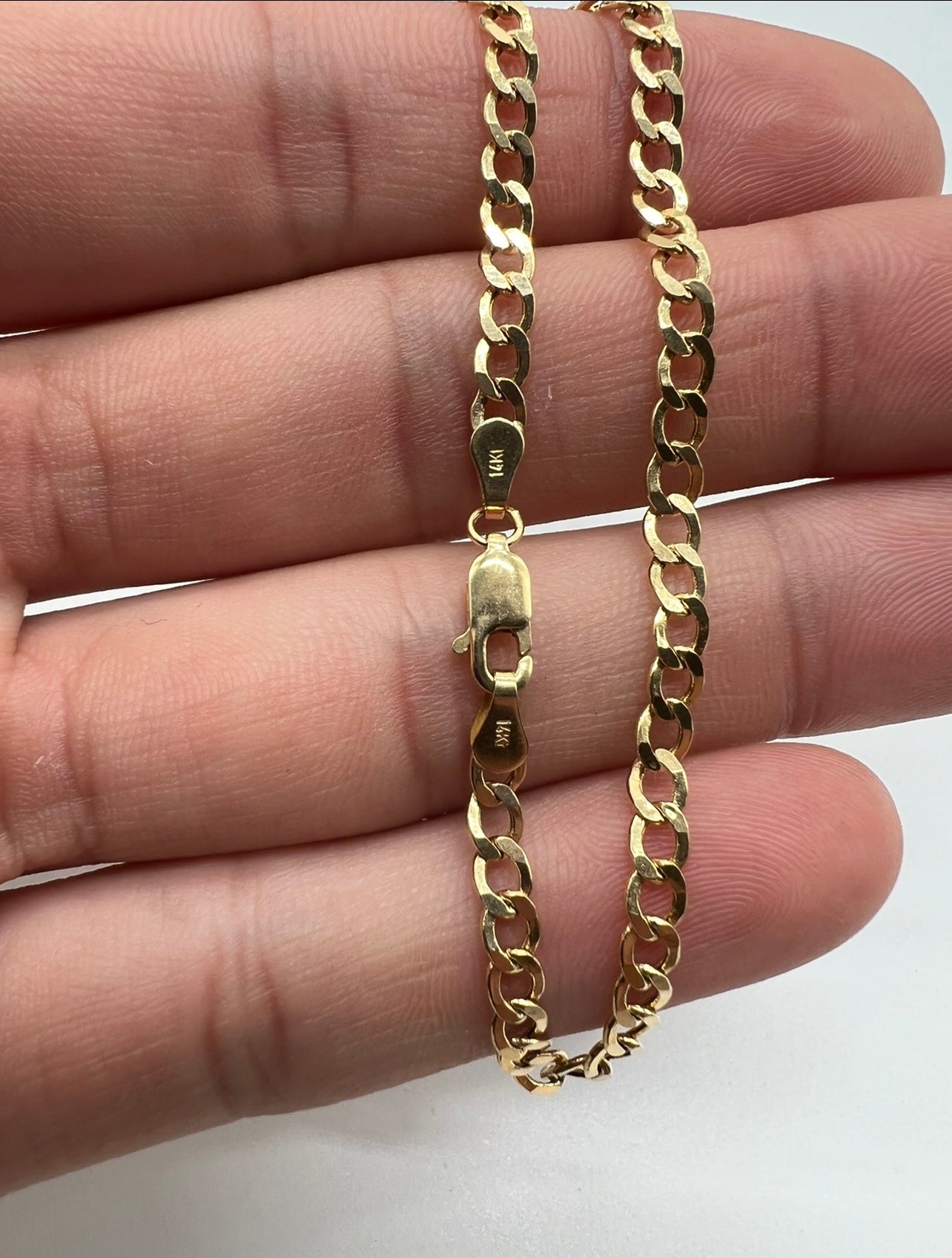 3.5mm Cuban Bracelet, 14k Real Gold