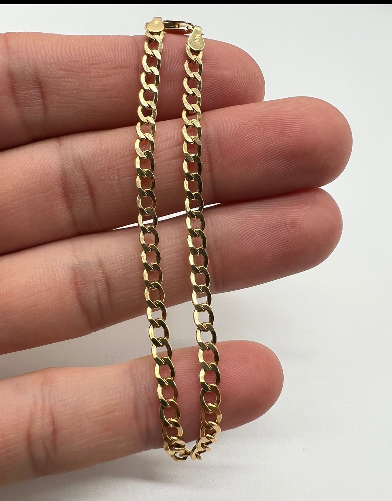 3.5mm Cuban Bracelet, 14k Real Gold