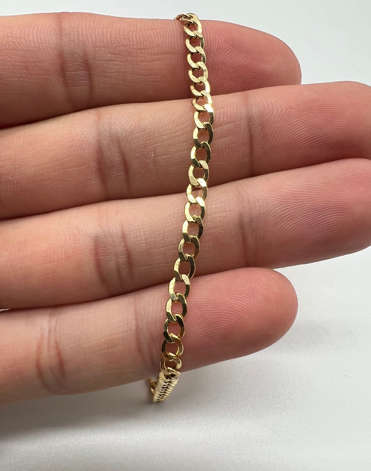 3.5mm Cuban Bracelet, 14k Real Gold