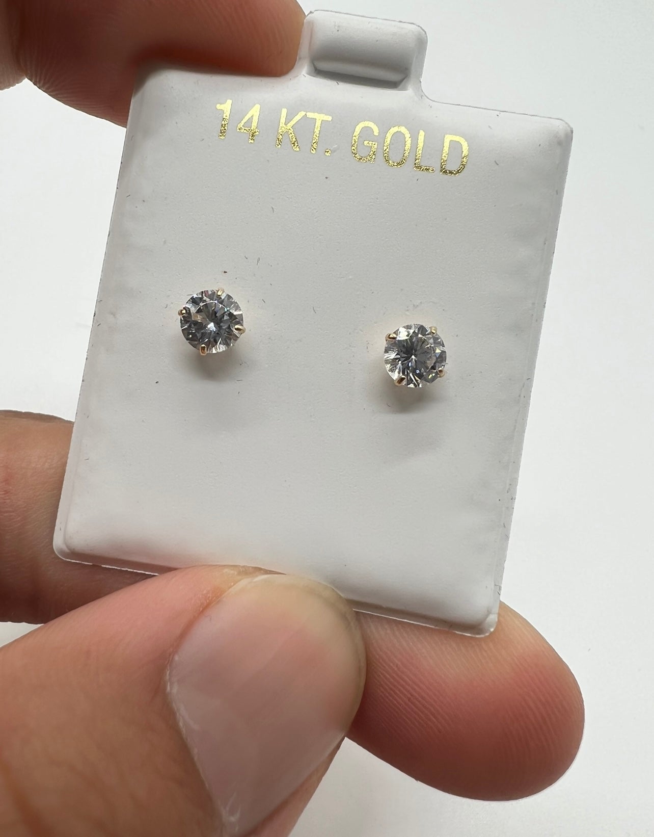 5mm 14k Real Gold Stud Earrings