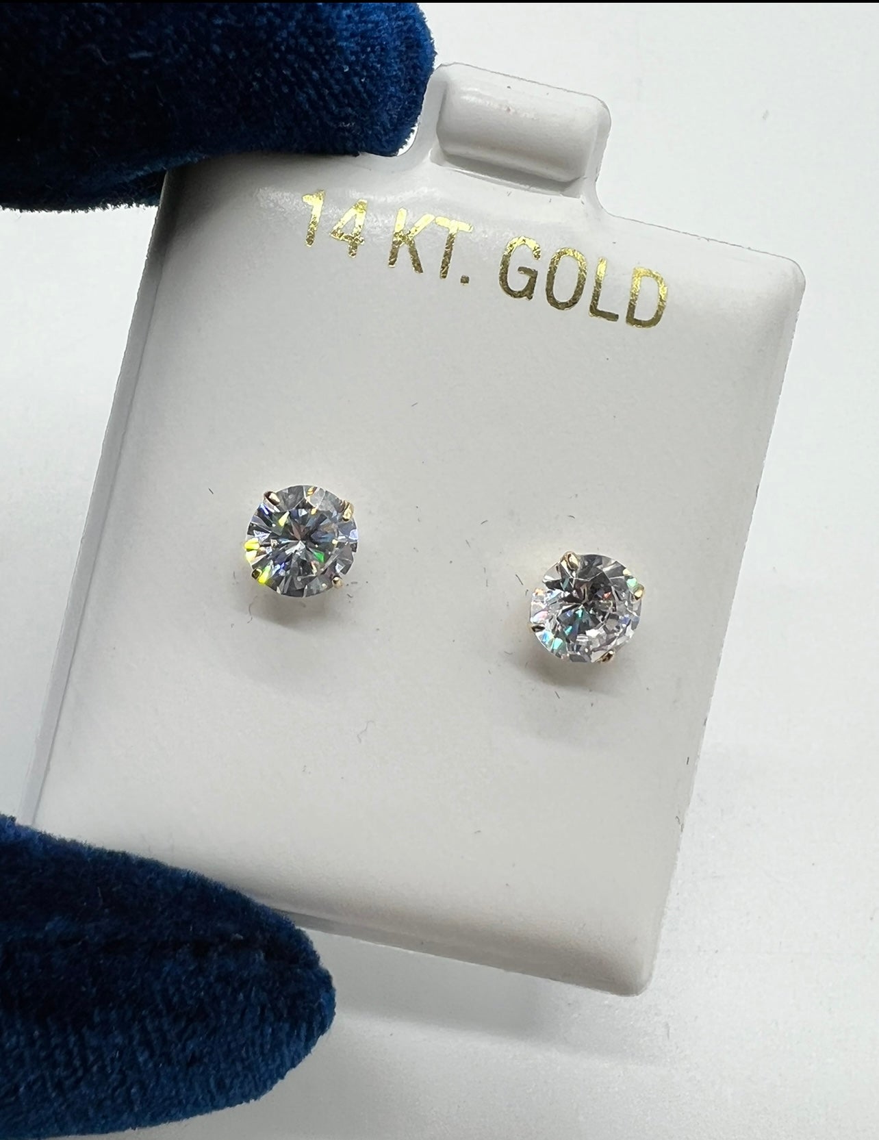 5.5mm 14k Real Gold Earring Studs
