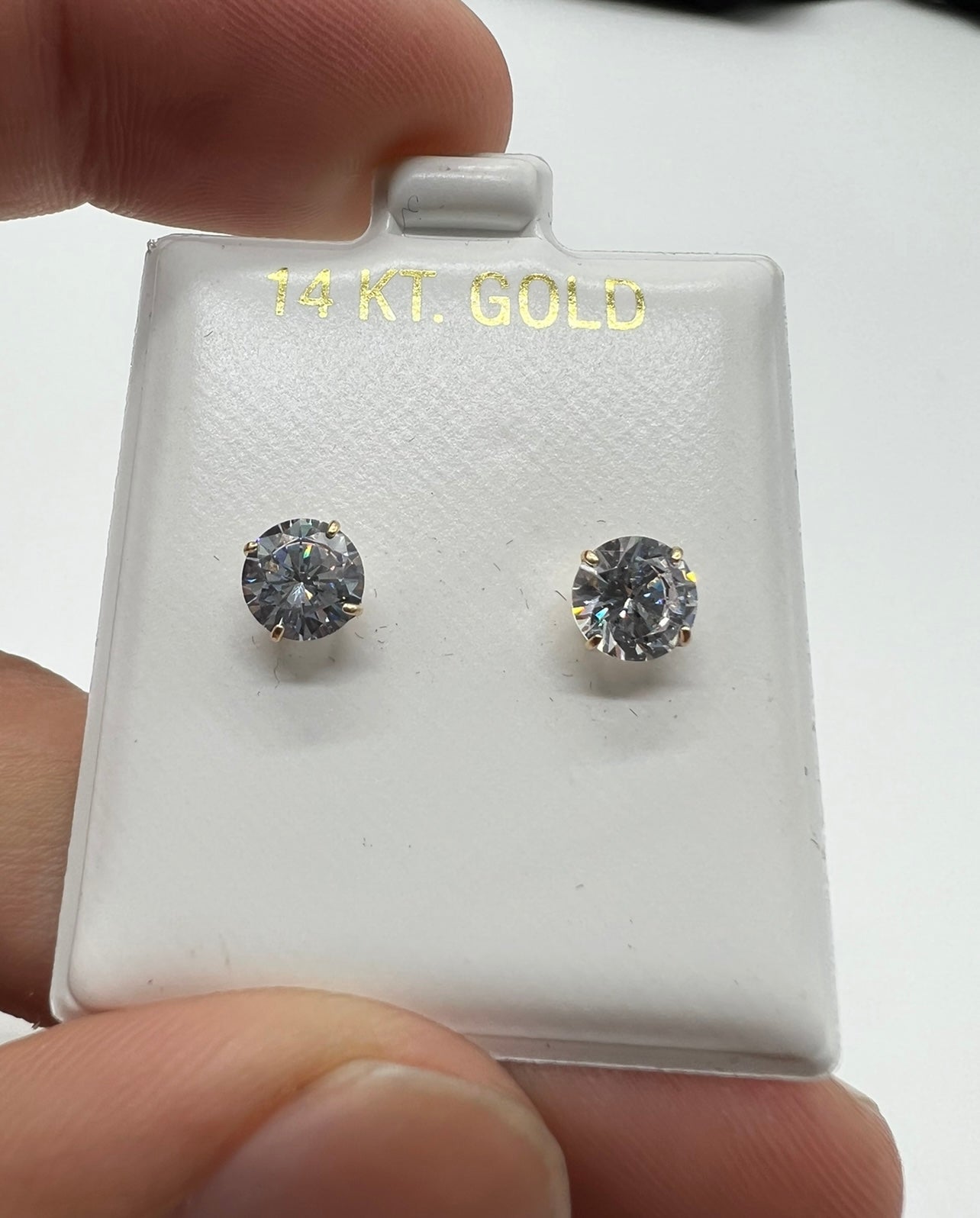 5.5mm 14k Real Gold Earring Studs