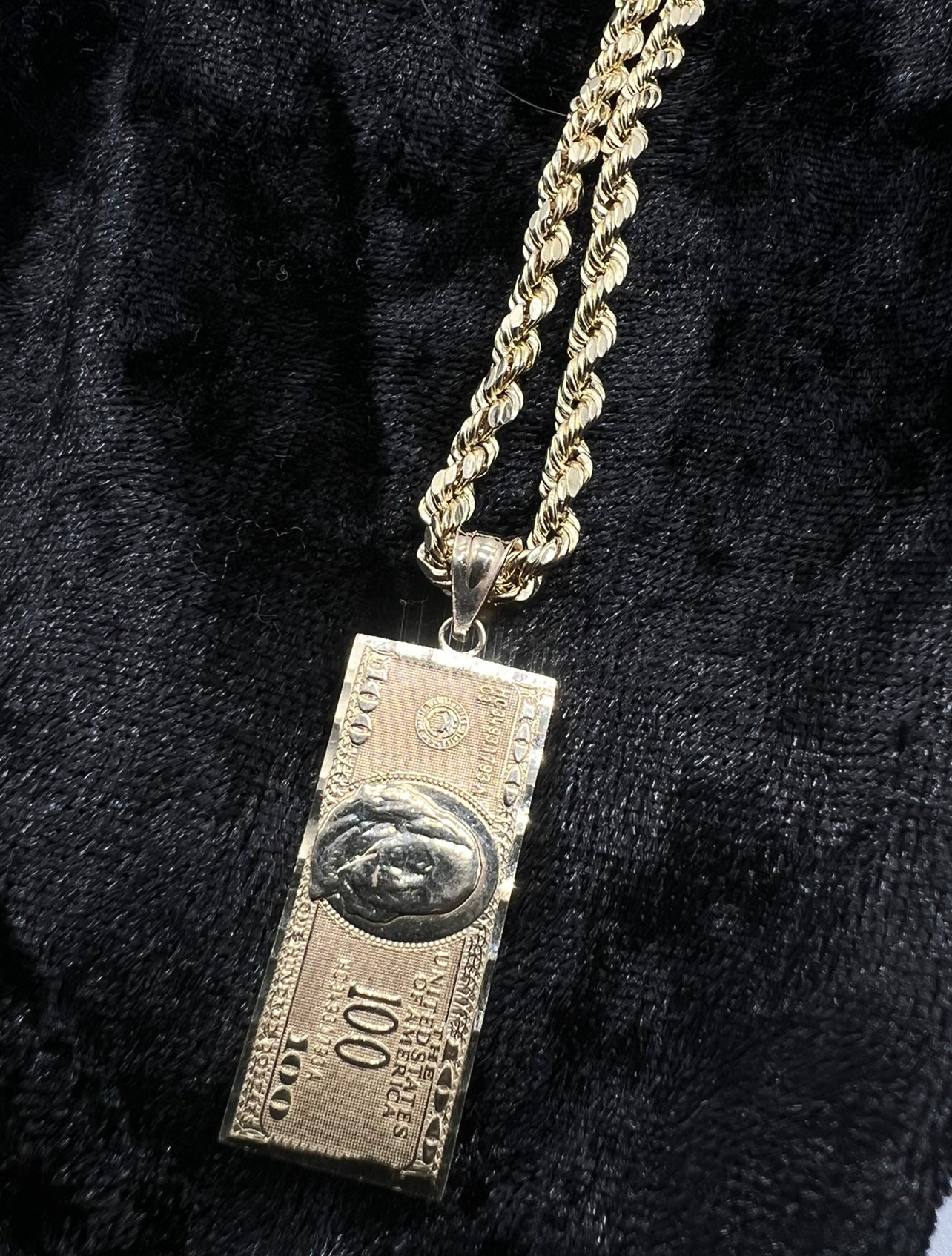 100 Dollars Benjamin Franklin, 14k Real Gold