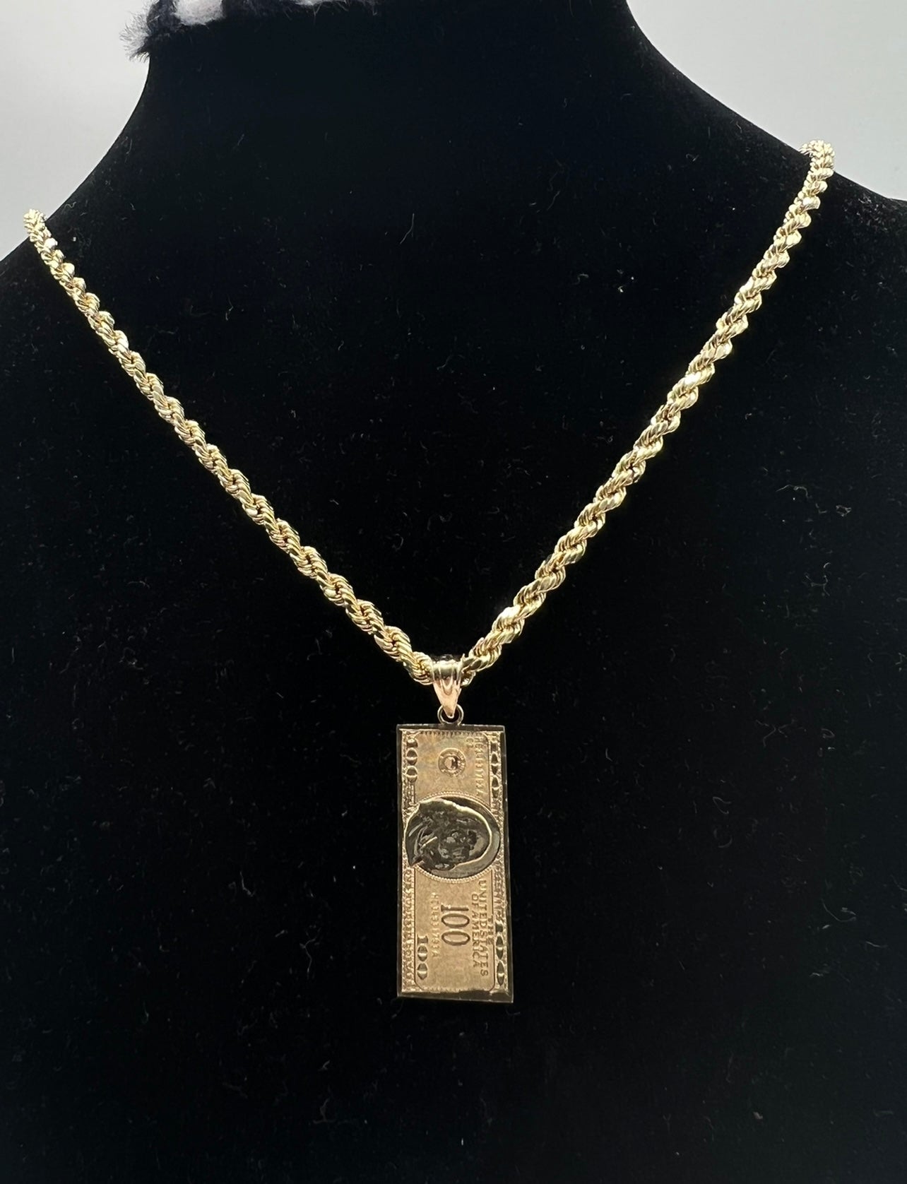 100 Dollars Benjamin Franklin, 14k Real Gold