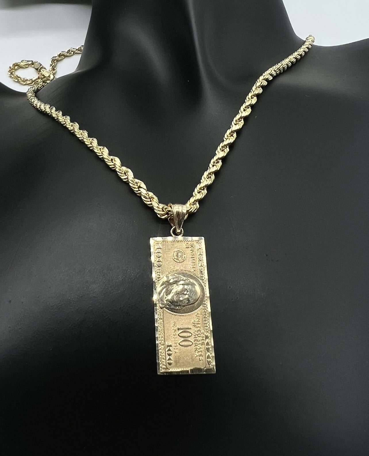 100 Dollars Benjamin Franklin, 14k Real Gold