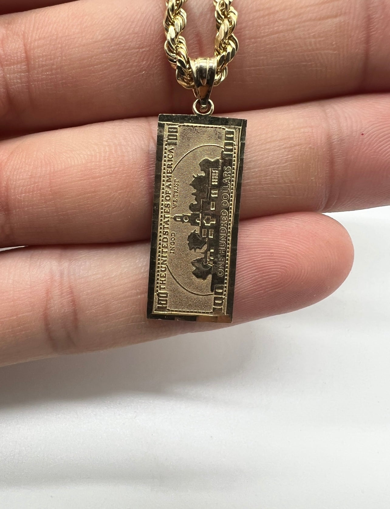 100 Dollars Benjamin Franklin, 14k Real Gold